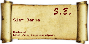 Sier Barna névjegykártya