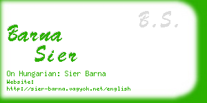 barna sier business card